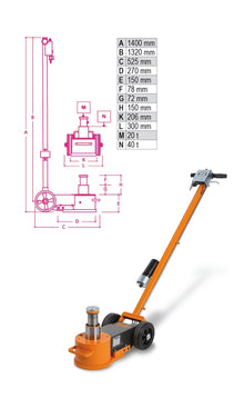 3065/40-20T-AIR HYDRAULIC JACK - 40/20 T