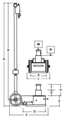3065/40-20T-AIR HYDRAULIC JACK - 40/20 T