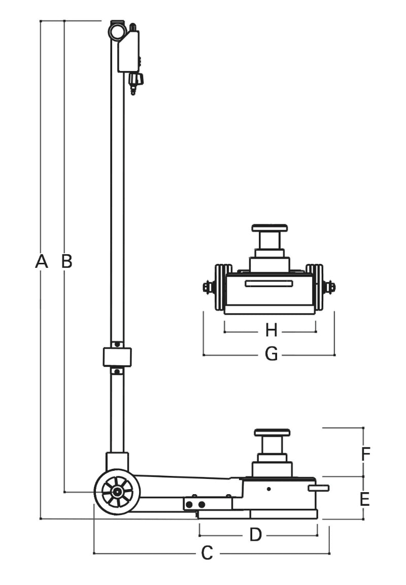 3067/60-15T-AIR HYDRAULIC JACK - 60/15 T
