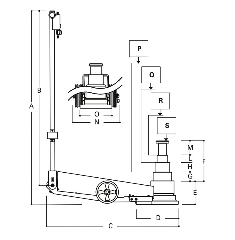 3067/70-13T-AIR HYDR. JACK 70-43-23-13T