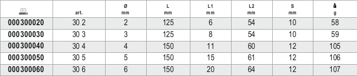 30 2-DRIFT PUNCHES 125MM