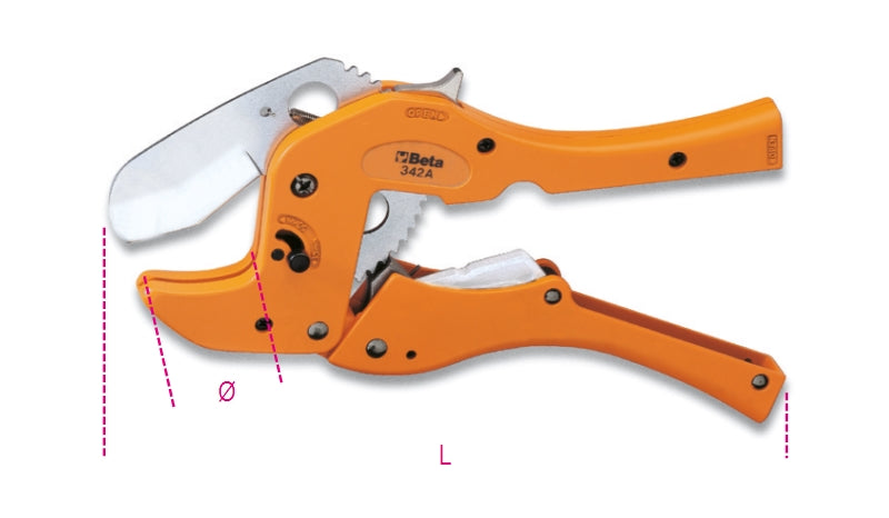 342A-RATCHET-TYPE SHEAR FOR PLAST. PIPE