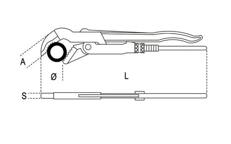 375 320-PIPE WR. SWEDISH 45° FLAT JAWS