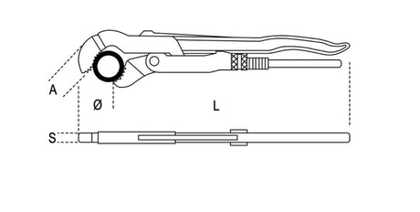 378 250-PIPE WR. SWEDISH 45° SLIM JAWS