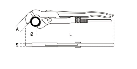 378 250-PIPE WR. SWEDISH 45° SLIM JAWS