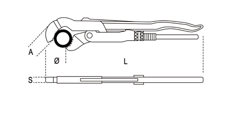 378 250-PIPE WR. SWEDISH 45° SLIM JAWS