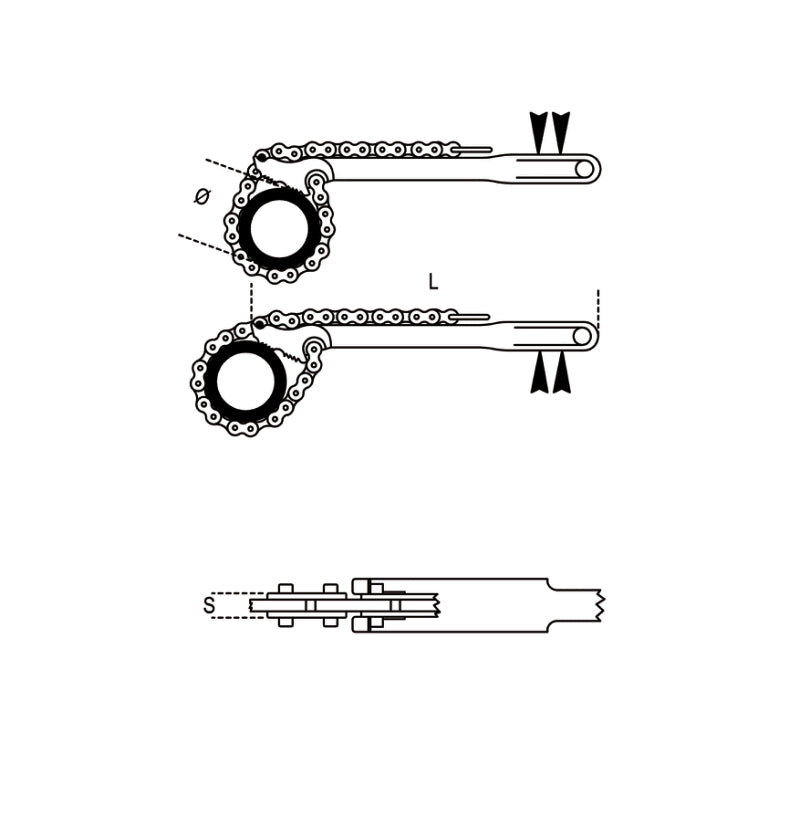 384-REVERSIBLE CHAIN PIPE WRENCH