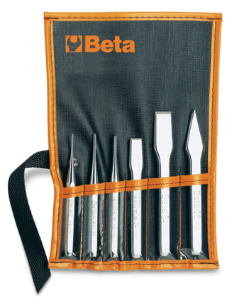 38/B6 - Set of 6 Drift Punches, Centre Punches,  Flat Chisels and Cape Chisels In Plastic Wallet