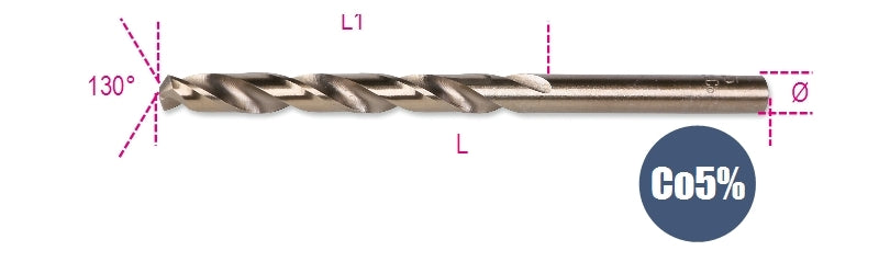 415CO 1,0-TWIST DRILLS SHORT HSS-CO