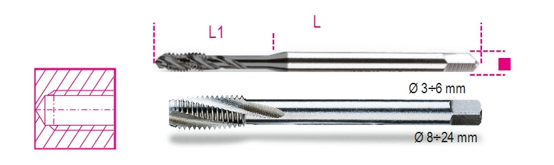 428FC 3-MACHINE TAPS FOR BLIND HOLES