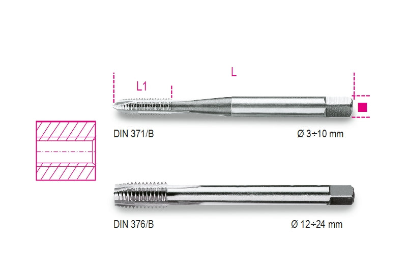 428FP 3-MACHINE TAPS FOR CLEARANCE HOLES