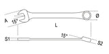 42LMP 10-COMBINAT. WRENCHES LONG SERIES