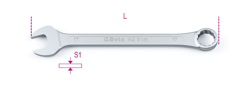 42SLIM 10-COMB. WRENCHES THIN OPEN ENDS