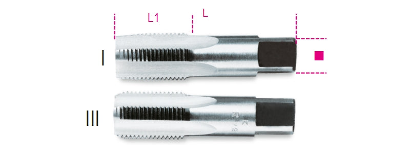 433ASG 1"-HAND TAPS CYLINDRICAL GAS 2PCS