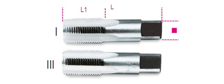 433ASG 1"-HAND TAPS CYLINDRICAL GAS 2PCS