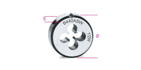 440ASW 1/2-ROUND DIES WHITWORTH THREAD