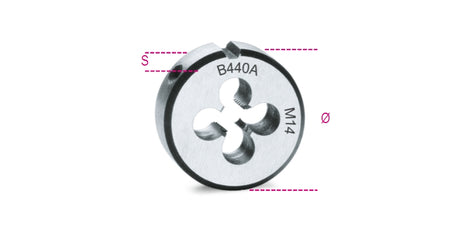 440A 18X2 - 5-ROUND DIES COARSE PITCH