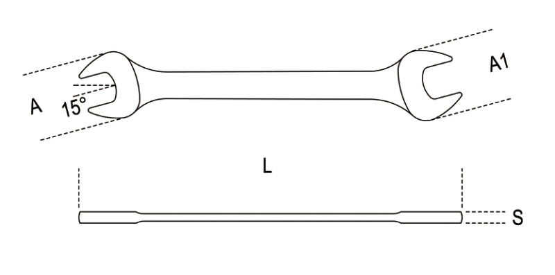 55AS 1.7/16X1.5/8-DOUBLE OPEN END WRENC.