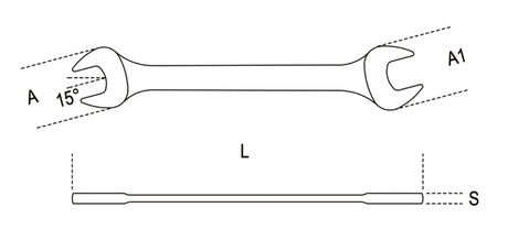 55AS 1.7/16X1.5/8-DOUBLE OPEN END WRENC.