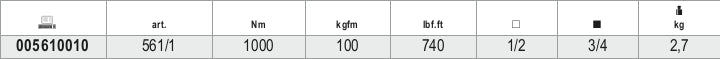 561/1-TORQUE MULTIPLIER RATIO 5:1