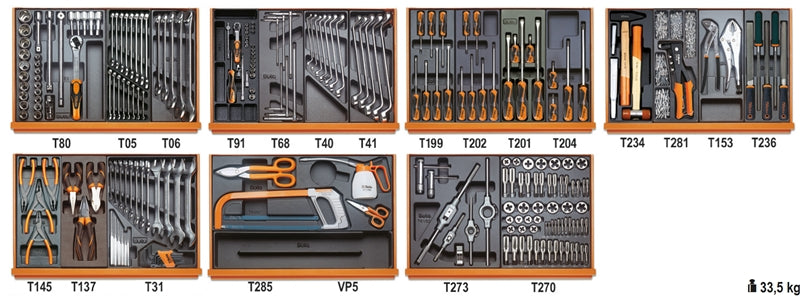 5908VI/2T-ASSORTMENT OF 232 TOOLS