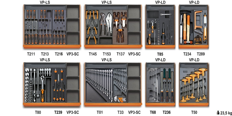 5938U/2T-ASSORTMENT OF 210 TOOLS