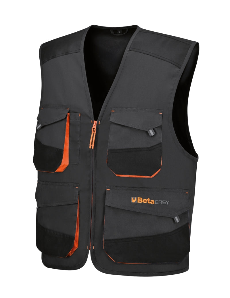 7907G XS-SLEEVELESS WORK JACKET, GREY