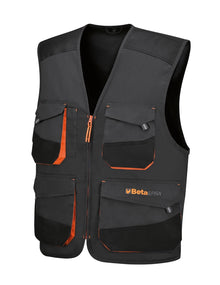 7907G XS-SLEEVELESS WORK JACKET, GREY