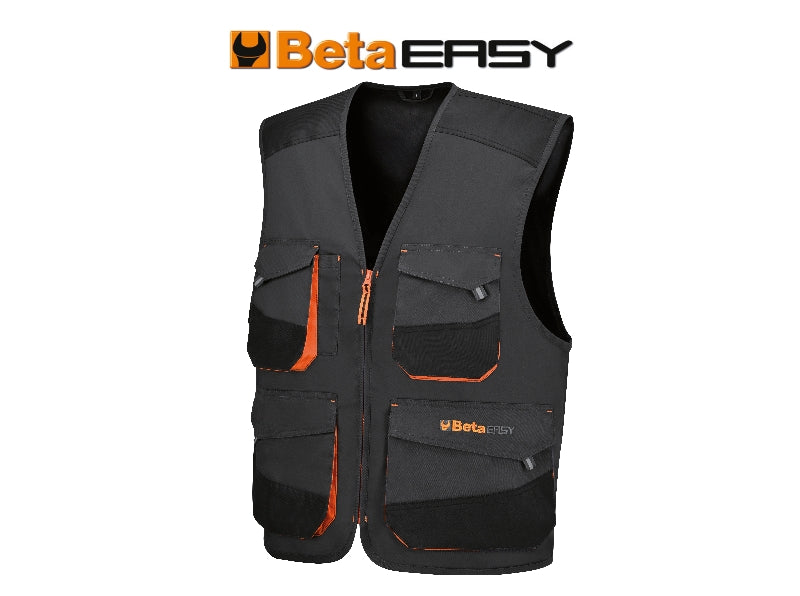 7907G XS-SLEEVELESS WORK JACKET, GREY