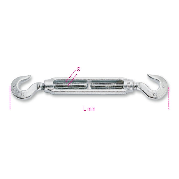 8007Z-K HOOK-HOOK TURNBUCKLES GALVAN.