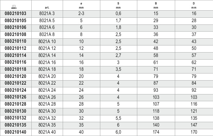 8021A 26-THIMBLES HEAVY