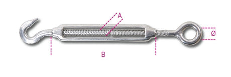 8206 M8-HOOK AND EYE TURNBUCKLES