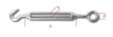8206 M10-HOOK AND EYE TURNBUCKLES