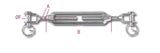 8209 M10-JAW AND JAW TURNBUCKLE