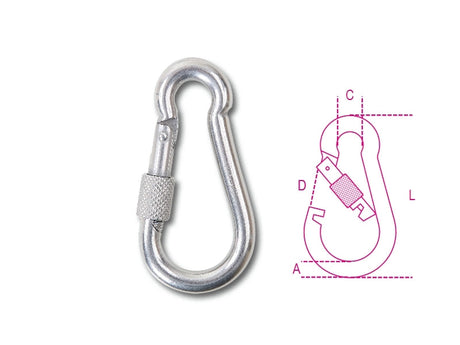 8274G 10X100-CARABINE HOOKS + RING NUTS
