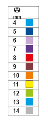 900MC 7-HEXAGON HAND SOCKETS, COLOURED