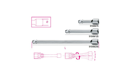 910AN/75-3/8" WOBBLE EXTENSION BARS
