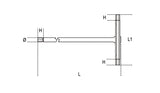 951 4 - 5-T-HANDLE WR.THREE HEX. MALE ENDS