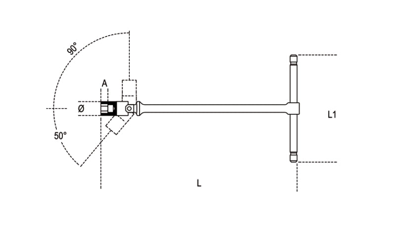 952L 10-T-HANDLE WR. SWIVELLING HEX.LONG