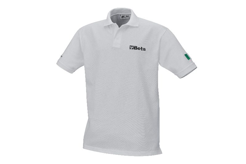 9534W S-THREE-BUTTON POLO SHIRT, WHITE