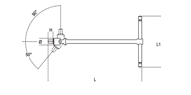 953 10-T-HANDLE WR. SWIVELLING HEXAGON