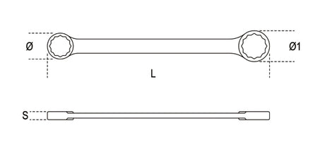 95 10X11-DOUBLE ENDED FLAT RING WRENCHES