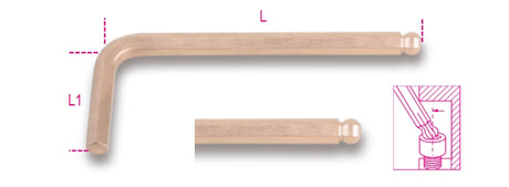 96BA/BP 1 - 5-SPARKPROOF BALL HEAD KEY WR