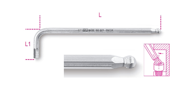 96BPINOX-AS 3/32-BALL HEAD WRENCHES