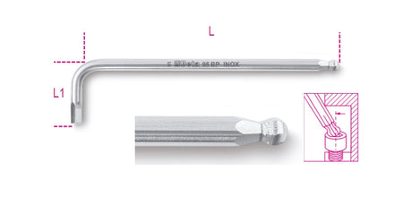 96BPINOX 10-BALL HEAD OFFS.HEX.KEY WR