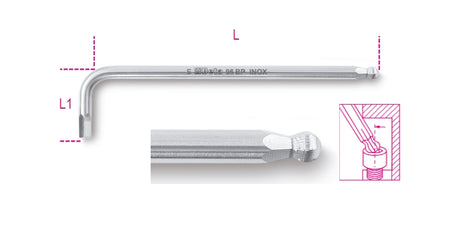 96BPINOX 10-BALL HEAD OFFS.HEX.KEY WR