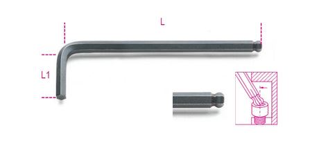96BP 1 - 5-BALL HEAD HEX. KEY WR.BURNISHED