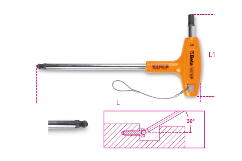 96TBP-HS 10-BALL HEAD OFFSET HEX KEY WR