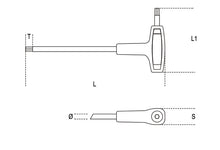 96TBP Ball-End Offset Hex Key Wrench with High-Torque Handle
