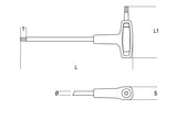 96THS-AS 1/4-OFFSET HEX.KEY WR.T-HANDLES